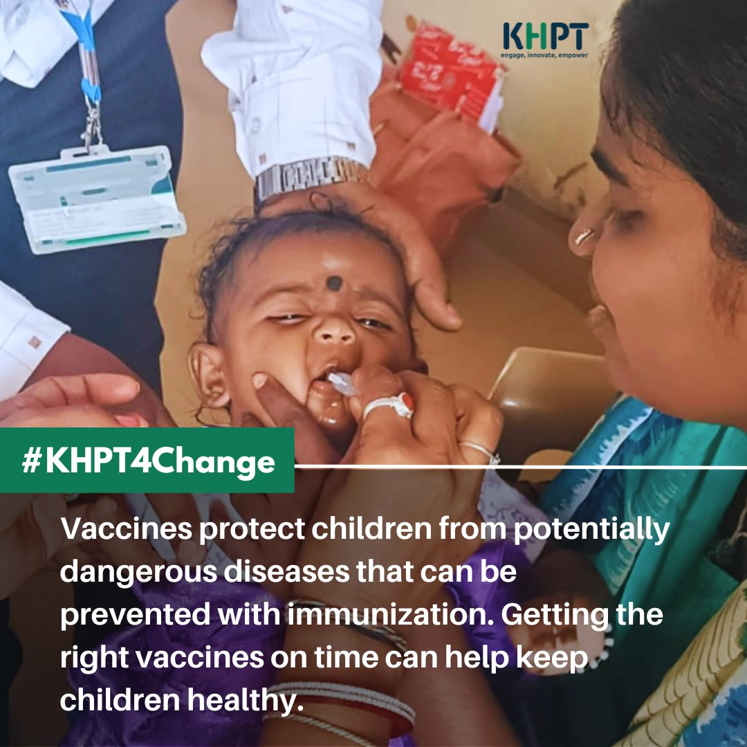 Vaccines protect children from dangerous diseases. KHPT is supporting @DHFWKA in providing free vaccinations to children in Bagalkote, Vijayapura, Yadagiri, Koppal, Kalburagi, Raichur, Belagavi and Davanagere. Get your child vaccinated !

#KHPT4Change