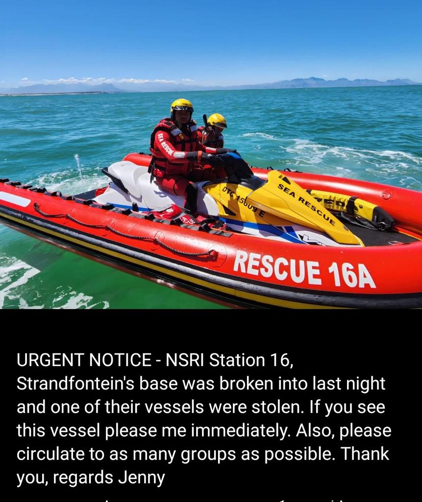 One of these vessels was stolen. Please be on the lookout and circulate this message.