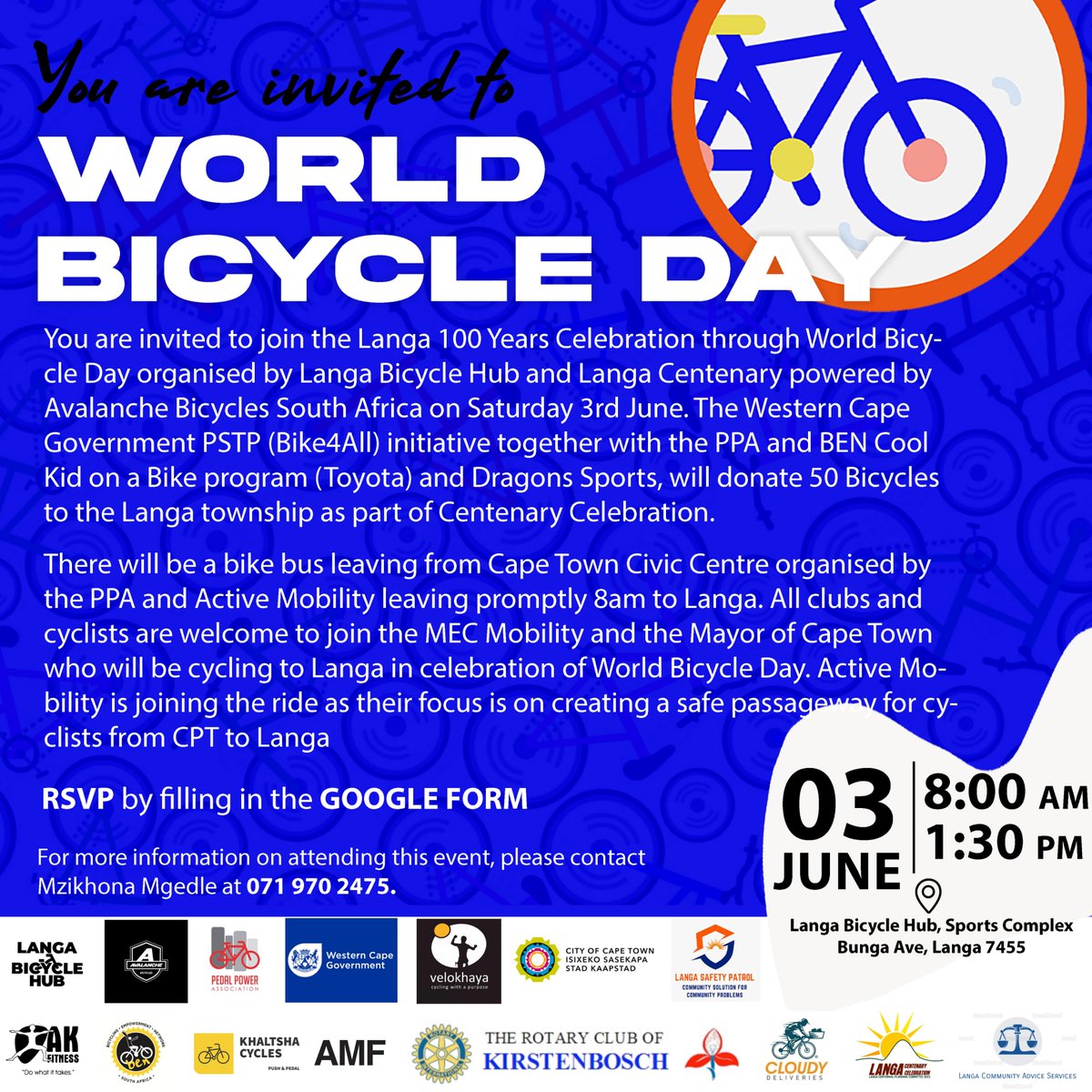 Come Celebrate World Bicycle Day with us this Saturday.