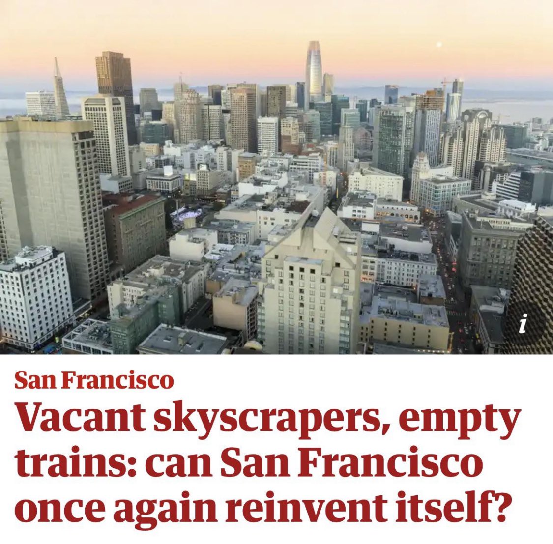 WallStreetMav's tweet photo. Once home to some of the most expensive and sought-after office space in the world, San Francisco today is suffering from one of the most hollowed-out downtowns in North America 🚨🚨🚨

Is this beyond saving? https://t.co/xAseNqAFNn