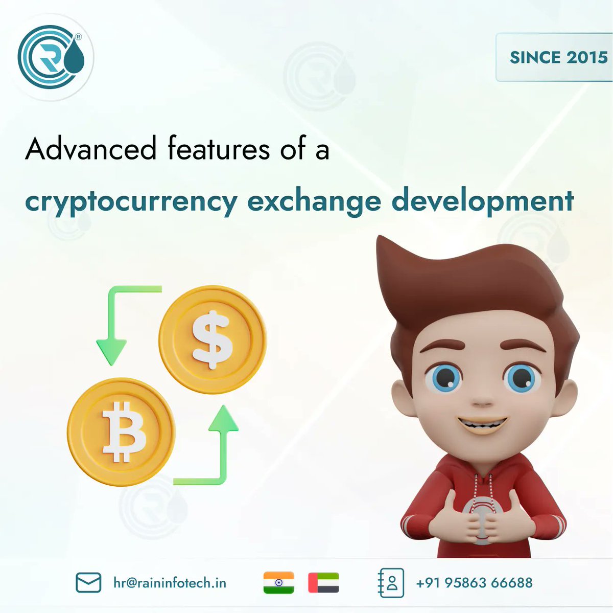 raininfotech's tweet image. Cryptocurrency exchange development services provide the tools and expertise needed to build a reliable and scalable exchange platform where users can make transactions in the form of buying, selling, or trading cryptocurrencies.
#raininfotech #cryptocurrencyexchangedevelopment