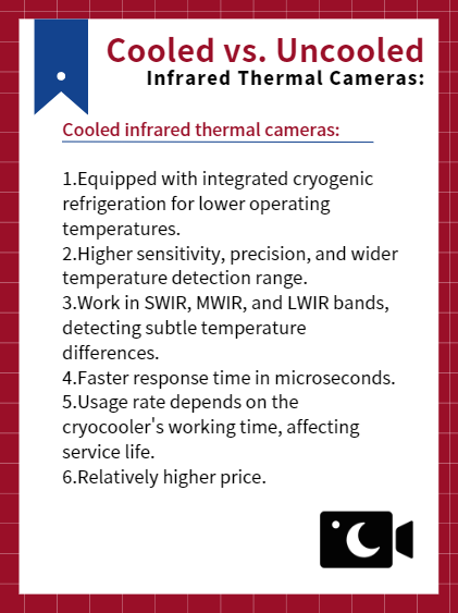 InfraredQuanhom's tweet photo. 📷Infrared Optics Knowledge Sharing: 
Cooled vs. Uncooled Infrared Thermal Cameras
Know more👉https://t.co/UwcxzUOVwS
#quanhom #LWIR #infraredlens #cooledinfraredthermalcameras #uncooledinfraredthermalcameras #infraredtechnology https://t.co/7A0pWjWO6i