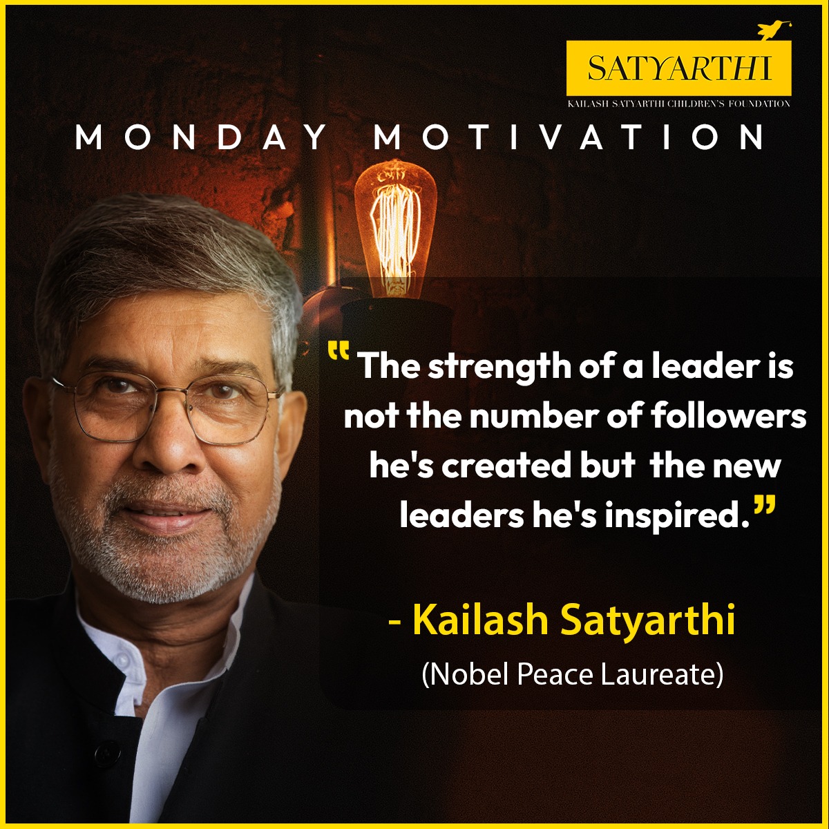 When a leader ignites young minds and makes them question the unjust around them, wind of change begins to blow.
.
#KailashSatyarthi #ChildRights #EveryChildMatters #ChildWelfare #EducationForAll #ChildhoodLessons #MondayMotivation