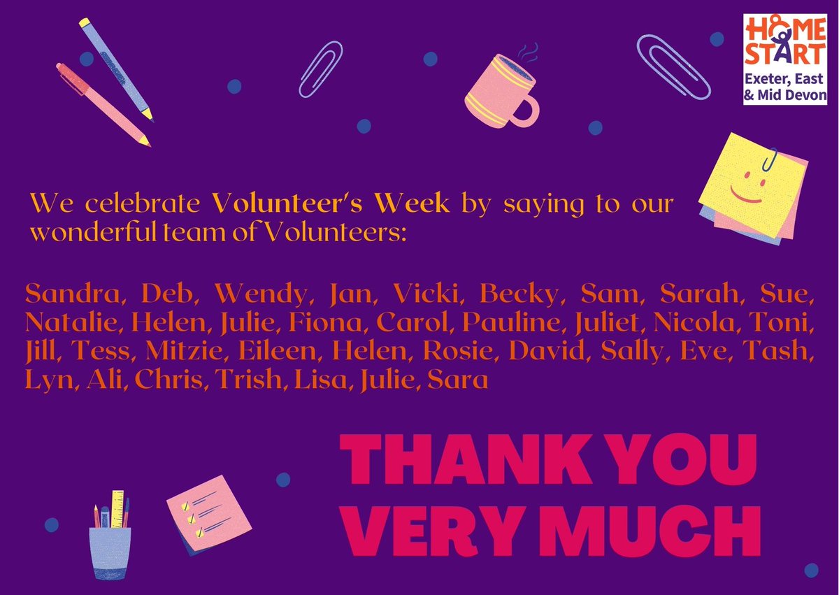 Volunteers are the heart of Home-Start!
Thank you to all our volunteers who are supporting the lives of children and families #BecauseChildhoodCantWait
#VolunteersWeek
#HomeStartVolunteer
#HeartOfHomeStart
#MonthofCommunity
#VolunteerFestival
#HomeStartVolunteerFestival