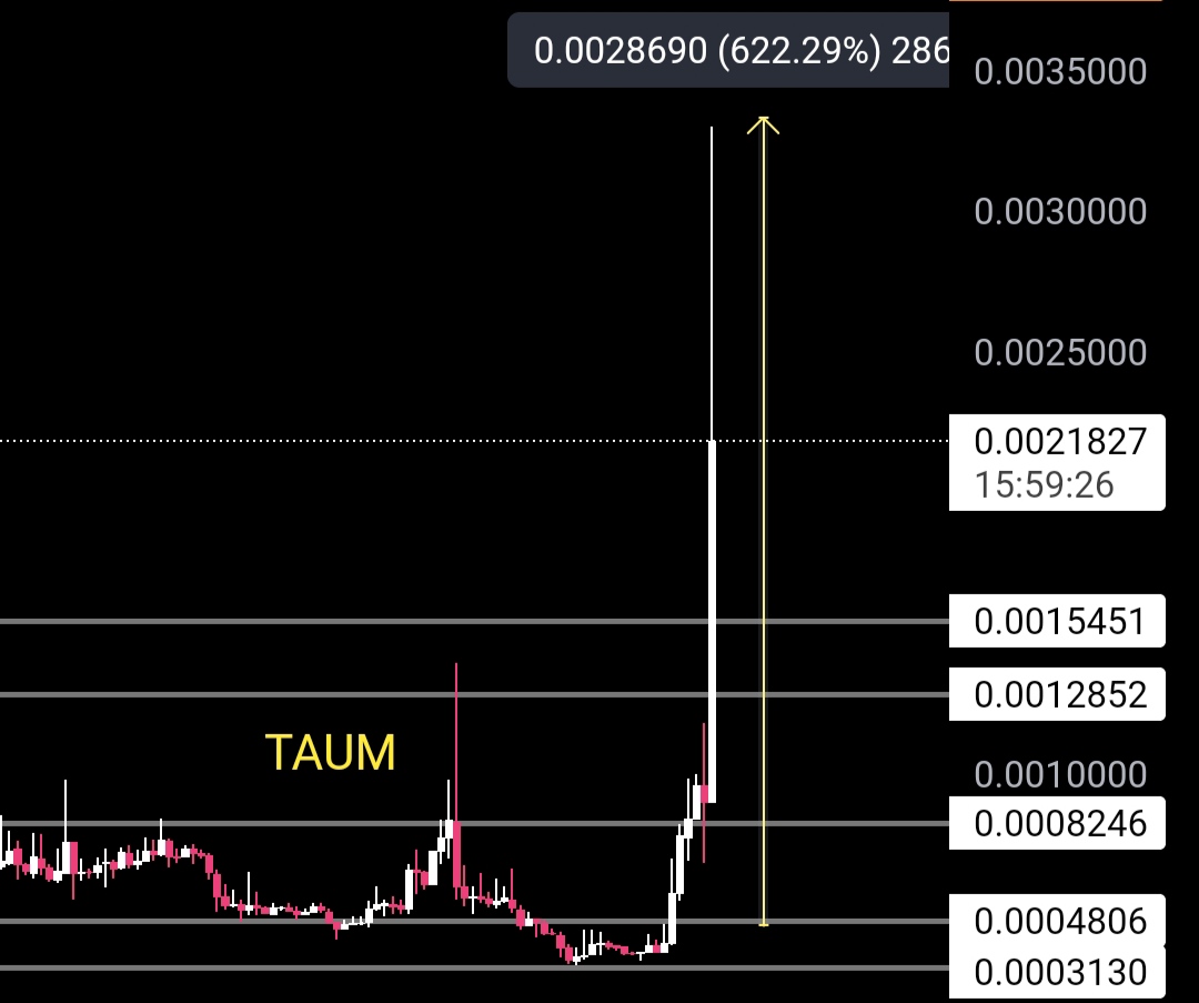 crypto_ideology's tweet photo. $Taum 620% in few days .

Most of the people sold yesterday because of p&amp;d group but This is how whales play the game. We were the first to catch it around 0.00049$.

Soon next probable $Taum coming .
Like is  appreciated ❤️

#Chinesecoin narrative https://t.co/o9mKOKMLSQ