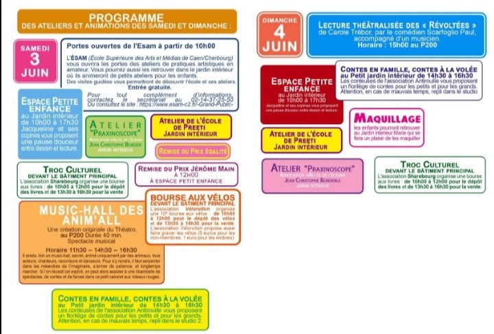 🎈Vous avez bien noté dans vos agendas ce que vous faites le week-end prochain ? 😁 <a href="/festlivrejeune/">Festival livre jeunesse & BD Cherbourg-en-Cotentin</a> du 1er au 4 juin #espaceRenéLeBas #LAutreLieuCherbourg📚 <a href="/VilleCherbourg/">Ville de Cherbourg-en-Cotentin</a>