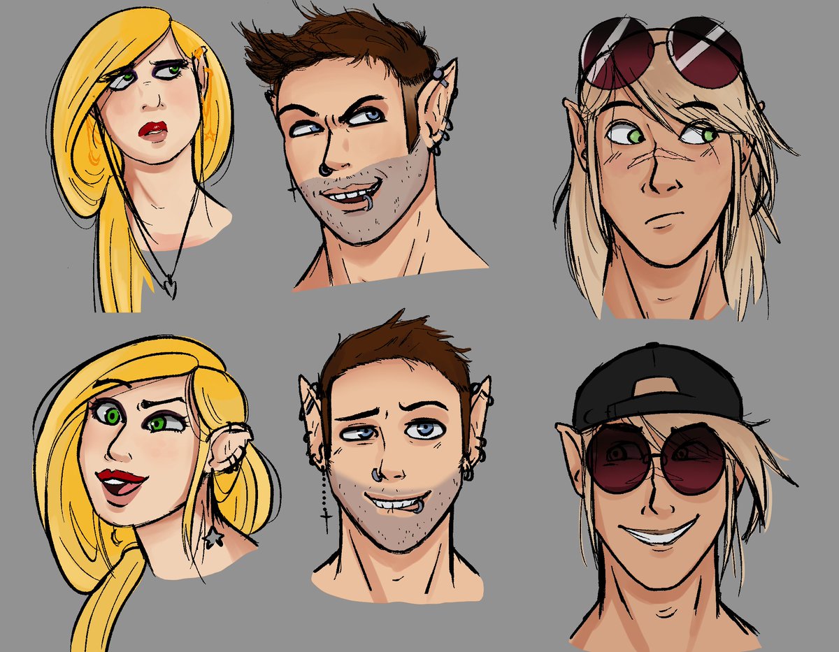 Robo_Foxx's tweet photo. Some more recent headshots i've worked on of some OCs of mine c: https://t.co/4aZuE2VYd7