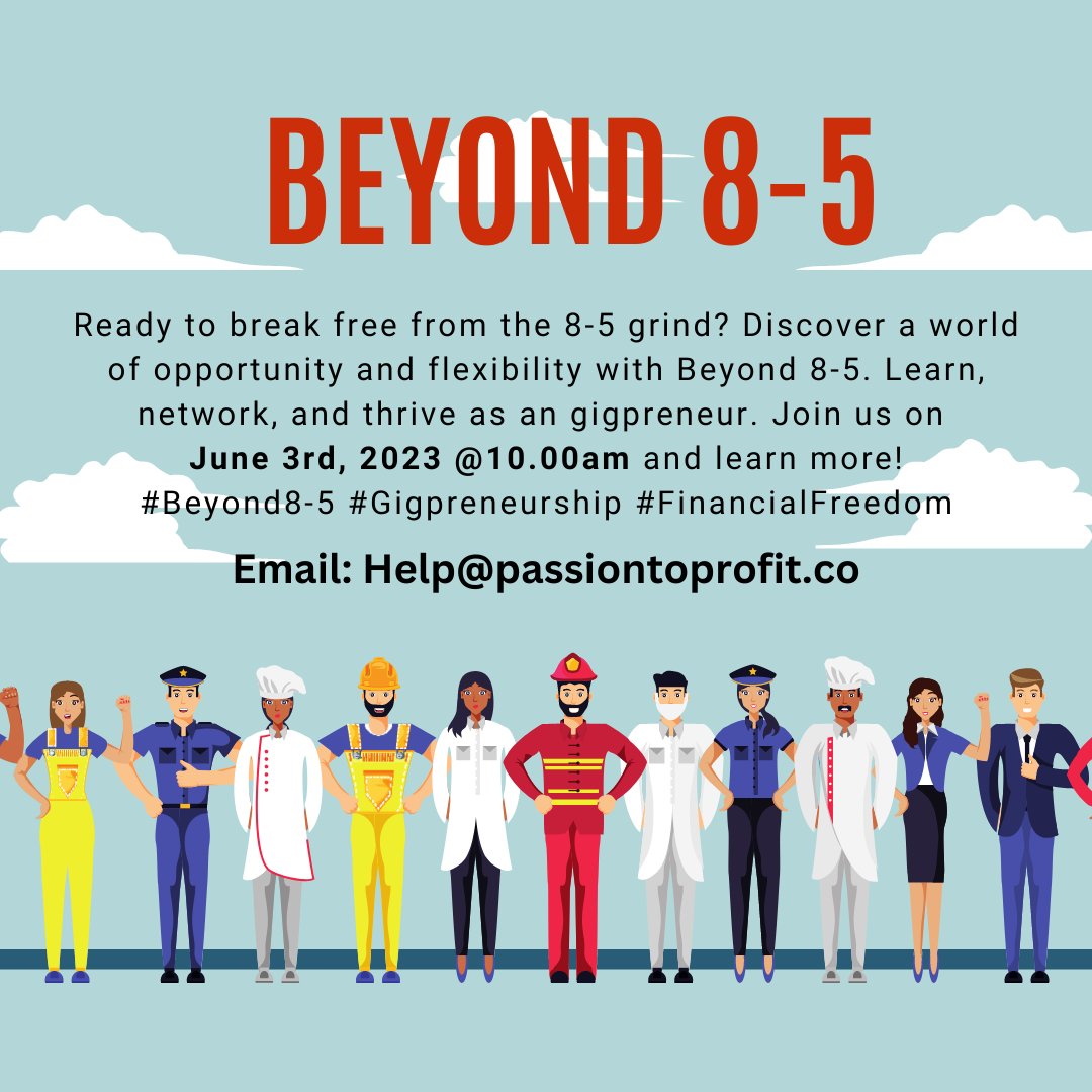Break free from the traditional 8-5 and design your ideal work-life. Beyond 8-5 provides the support and tools you need to create a business that works for you. SIGN UP HERE FOR 1K ONLY. bit.ly/Beyond8-5