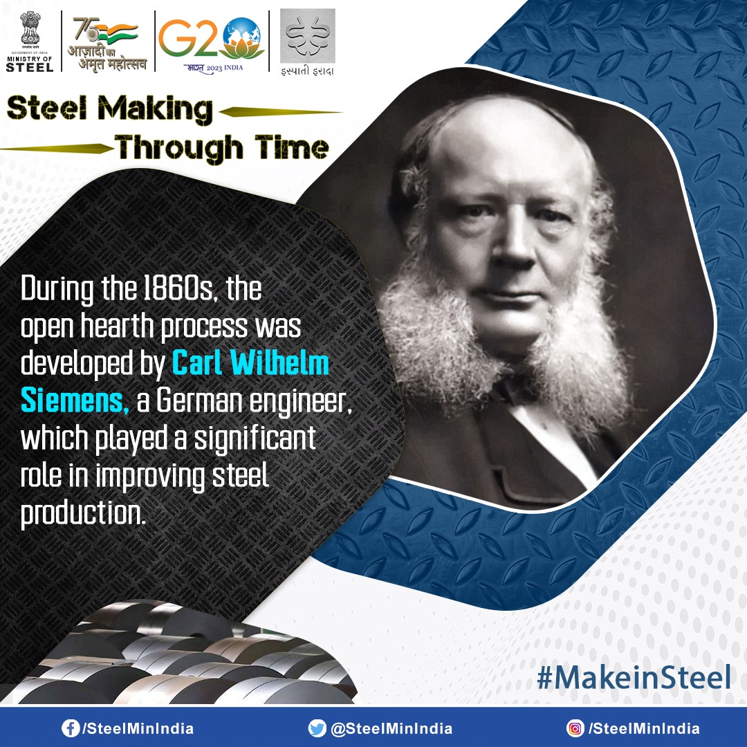 SteelMinIndia's tweet photo. Steel Industry has undergone a remarkable evolution, from the early days of iron production to today's advanced manufacturing processes.

#SteelmakingThroughTime #MetallicMarvels #HistoryofSteelMaking #IspatiGyan #IspatiIrada https://t.co/SfeMMnRoDO