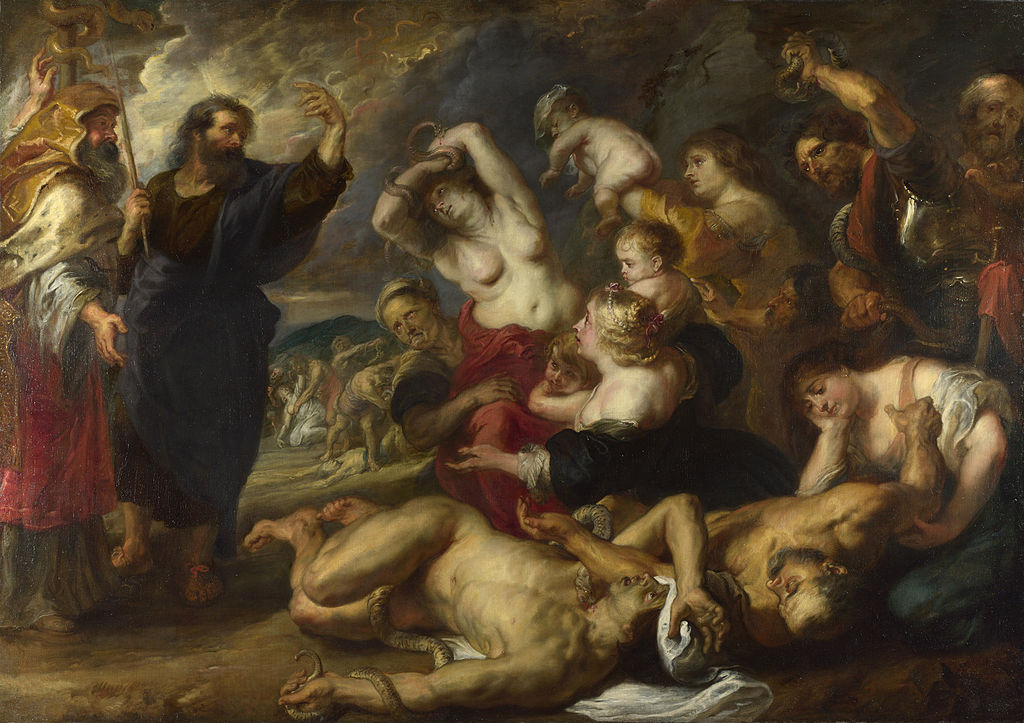 Oggi nel 1640 moriva il pittore #PieterPaulRubens, noto semplicemente come #Rubens.

(IL SERPENTE DI BRONZO, anno 1638-1639, olio su tela, cm 186,4 x 264,5, @NationalGallery, National Gallery, #Londra).

#30maggio.