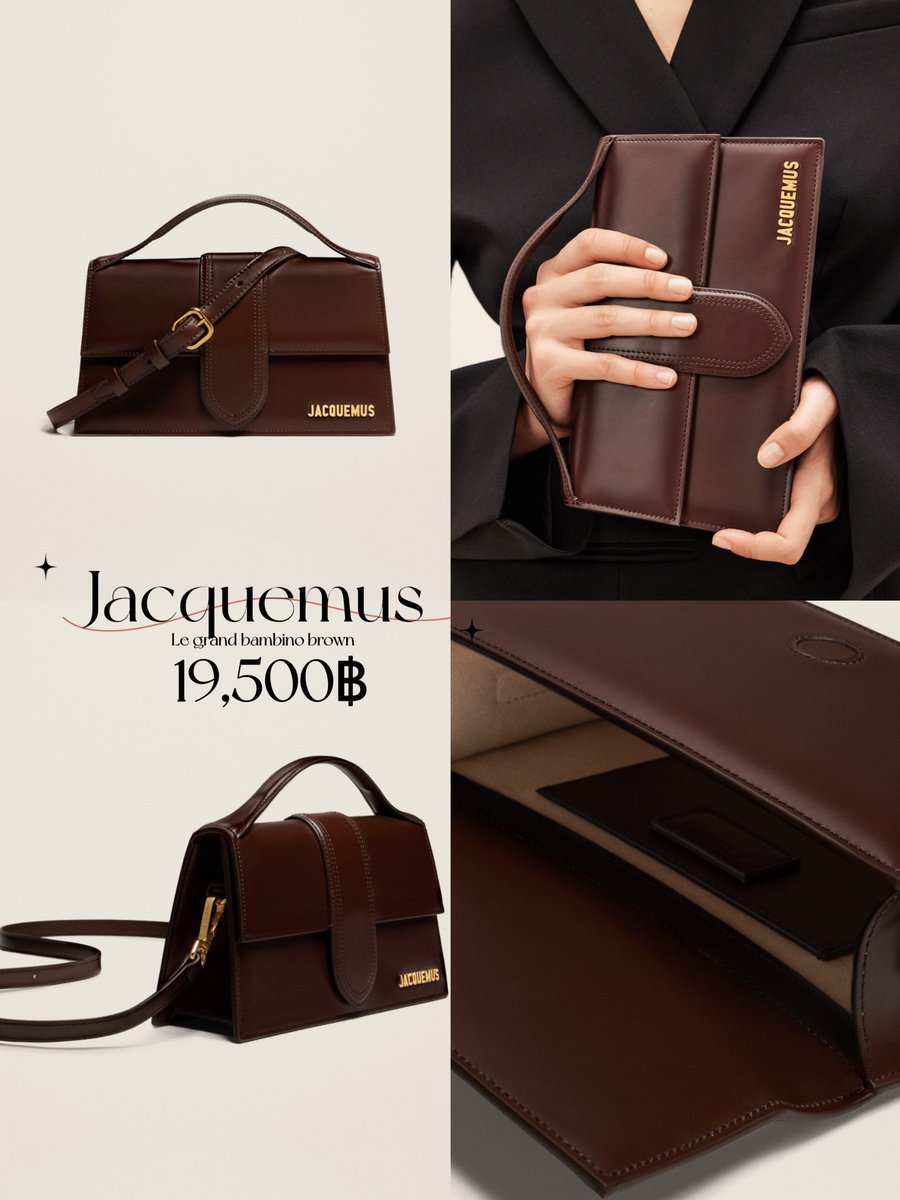 Jacquemus le grand bambino 
✨ SALE ✨ 
19,500 
(ราคาชอปไทย 3หมื่น++)

ราคานี้เฉพาะสีนี้ค่า
ขนาด 23.5 cm x 13 cm

อุปกรณ์ครบ รุ่นนี้ใส่มือถือได้ค่ะ
มัดจำ 50%ได้ รอของ 2 วีค