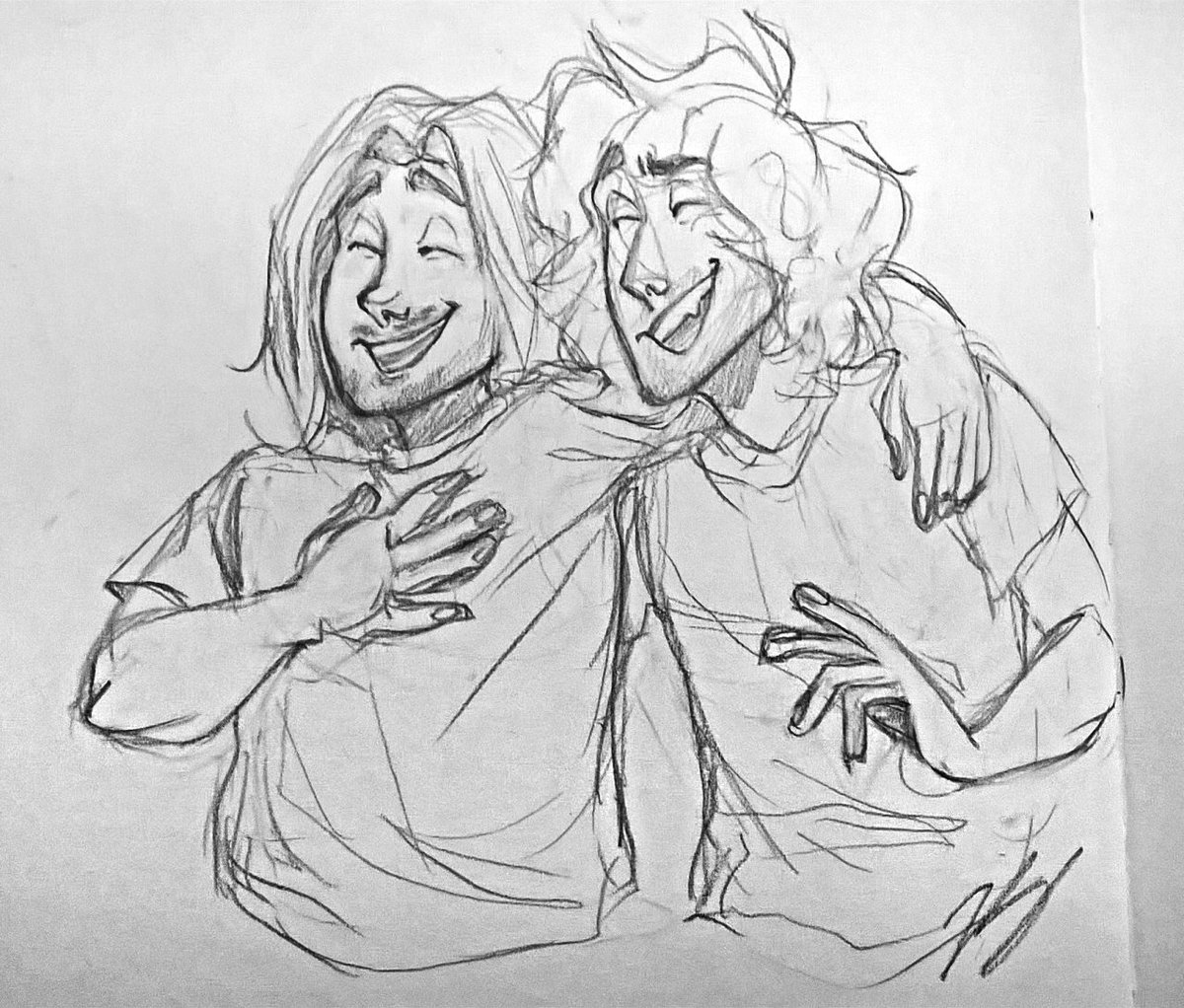 Arin and Dan, a redraw! The original is from 2016.
.
I've been watching and listening to <a href="/GameGrumps/">Game Grumps</a>  since high school. They've been my content of choice for almost a decade now, and they've always been there to keep me company while I work on stuff.
.
#gamegrumps #redraw