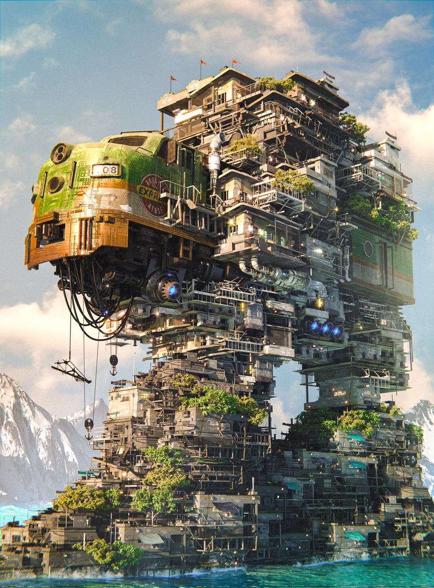 "Beach House" is a visually striking artwork that portrays a captivating blend of contrasting elements. Against the backdrop of a bright, sunny day, the scene showcases a sea side dystopian setting, where tightly packed favellas emerge along the coastline.

Reserve: 0.25 $ETH