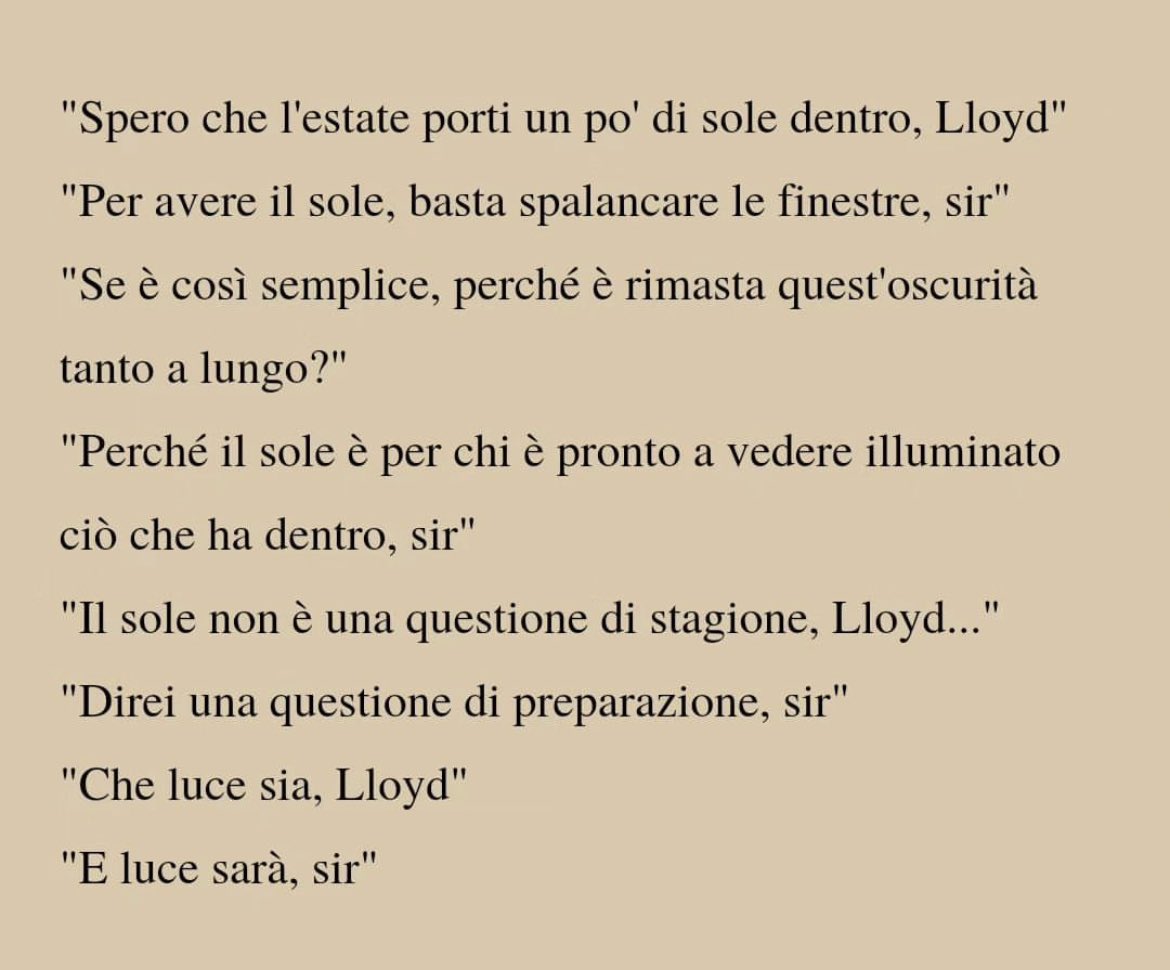 Il sole è per chi è pronto. Basta spalancare le finestre.