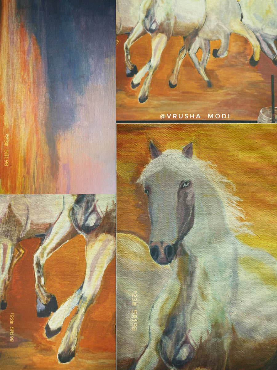 Seven Horses 
Details- Acrylic on canvas 
3/2 ft
#sevenhorses #acrylicpainting #Horses #vastu #art #ArtistOnTwitter #artist