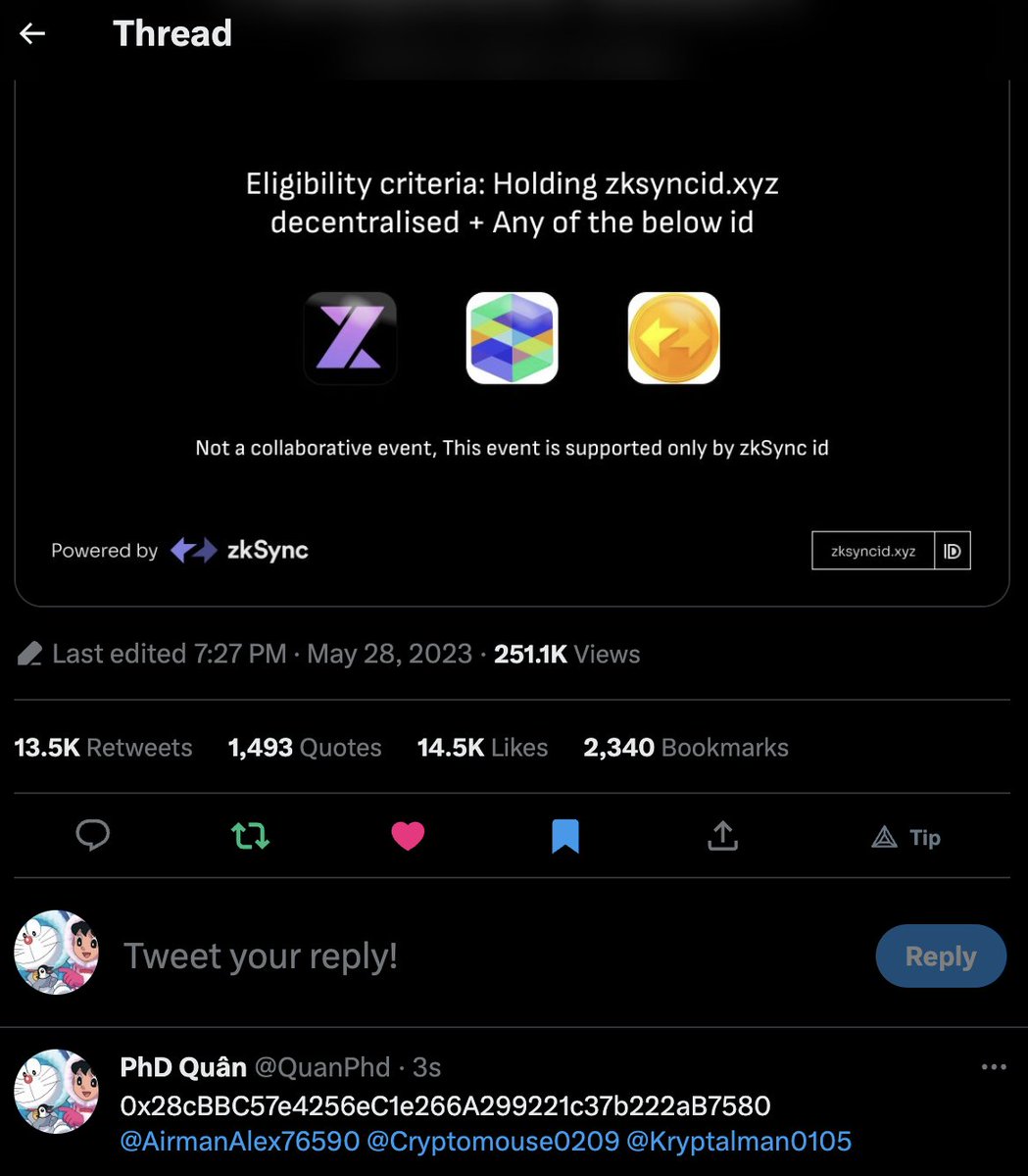 QuanPhd's tweet photo. @getzksyncid @zknsdomains @ZNSprotocol @era_domain https://t.co/b11Ehy5VCe