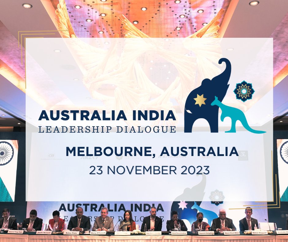 DATE SET: The Institute's 2023 Australia India Leadership Dialogue, will be held on November 23 in Melbourne. This premier forum for informal diplomacy between 🇦🇺 &amp; 🇮🇳 provides an opportunity to deepen bilateral ties at the government and business leadership level. #AILD2023