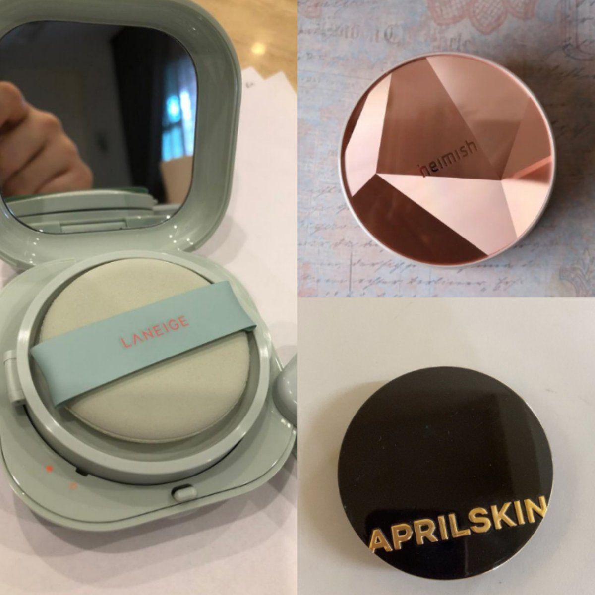 nnadddd19's tweet photo. Let's go part 2 . Haritu I dah share cushion foundation. Tapi Kali ni brand lain pulak. 

So siapa susah nak cari Cushion Foundation yang sesuai dengan kulit muka korang . I nak review 3 brand ni jela.

( Cont ) https://t.co/9dOpLXL9TQ