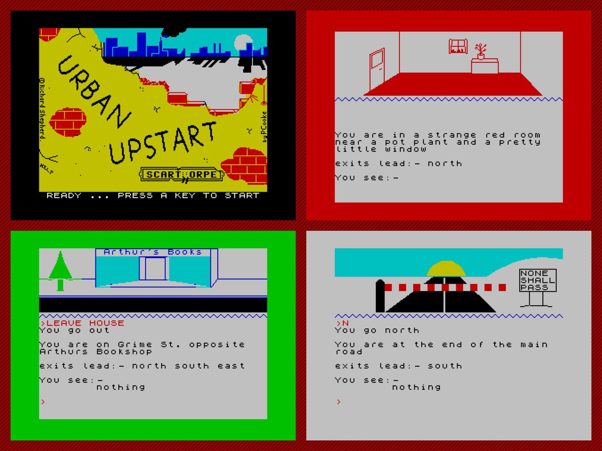 Today's #retrogaming on the #ZXSpectrum #UrbanUpstart, I loved the adverts for this as a kid and have finally had the chance to play it. It's a great #graphicadventure with lots to explore. I think it's pretty atmospheric.