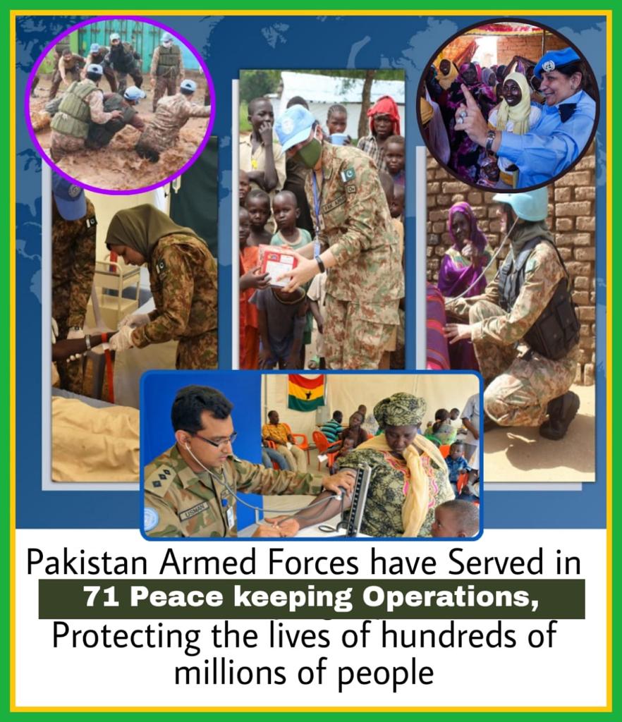 #Pakistan has achieved the #UN goal of sending 15% female staff officers to these missions & now nearly 450 #Pakistani women are serving in various countries across the globe. #ServingForPeace #PKDay #FaujAwamPakistan