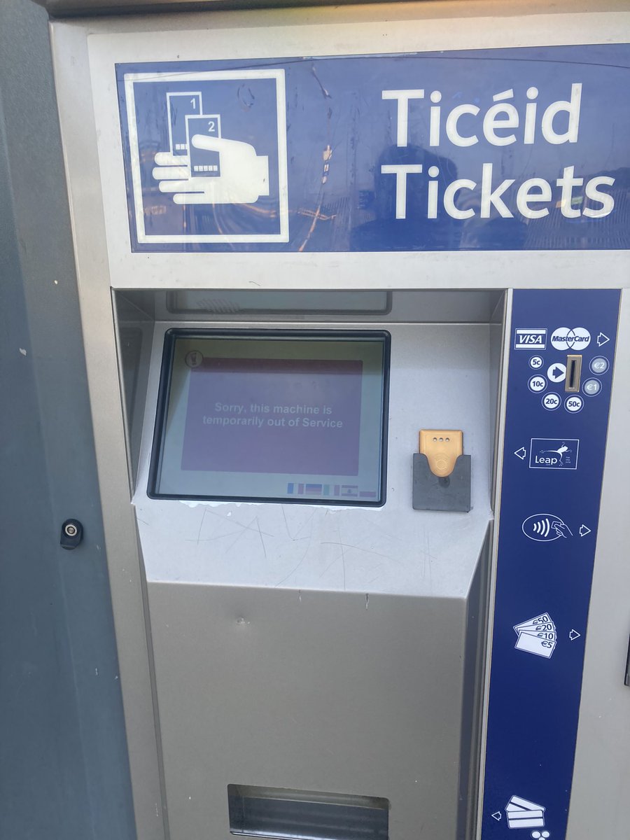 @IrishRail - heads up the sole ticket machine at Laytown is out of order again.