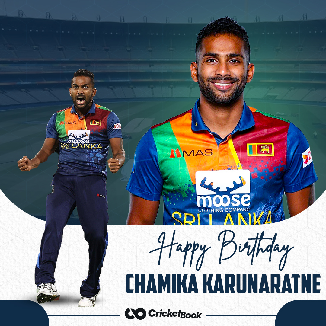 A very happy 27th birthday to Sri Lankan cricketer Chamika Karunaratne.

#happybirthday #ChamikaKarunaratne #SriLanka #cricket #CricketBook