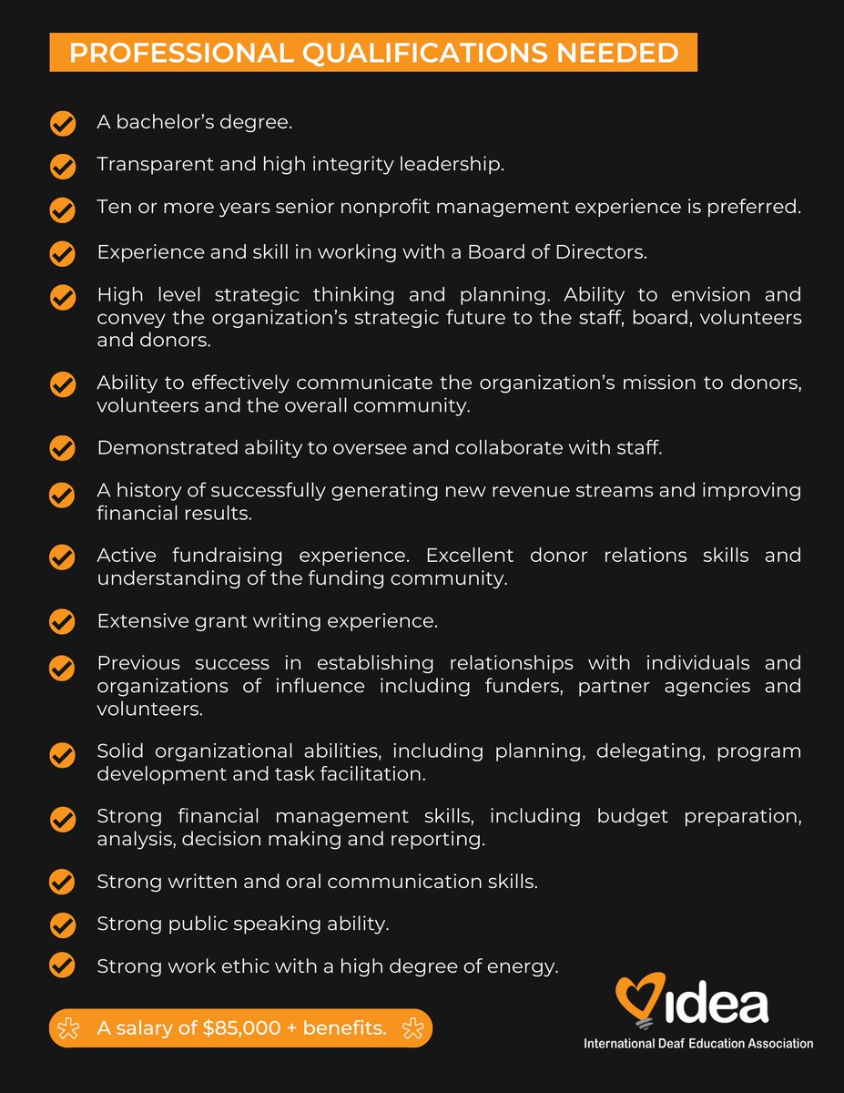 𝐖𝐄 𝐀𝐑𝐄 𝐋𝐎𝐎𝐊𝐈𝐍𝐆 𝐅𝐎𝐑 𝐀𝐍 𝐄𝐗𝐄𝐂𝐔𝐓𝐈𝐕𝐄 𝐃𝐈𝐑𝐄𝐂𝐓𝐎𝐑 𝐅𝐎𝐑 𝐈𝐃𝐄𝐀 𝐔𝐒𝐀!

Please email your CV to James Movius, IDEA US President, at jmovius@floberg.com OR Aaron Drake, IDEA US Board Member, at aarontukidrake@gmail.com.

#jobopportunity #hiring