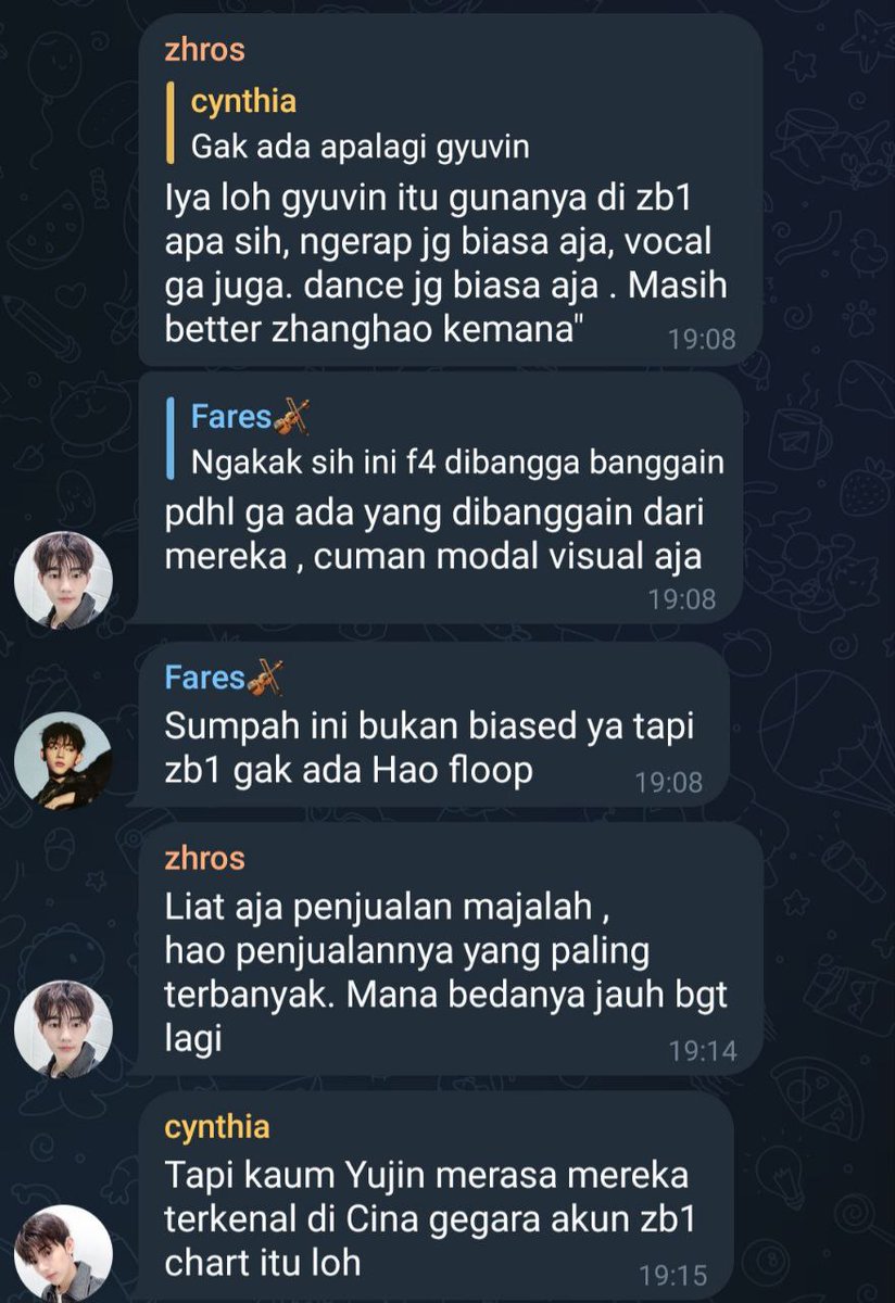 Hai zerose Gue mau spill gc tele yg chatnya parah banget kaya orang gak punya otak kalo ngetik. 

ps: tadinya ini grup zerose tapi banyak yg di kick

⚠️hate speech