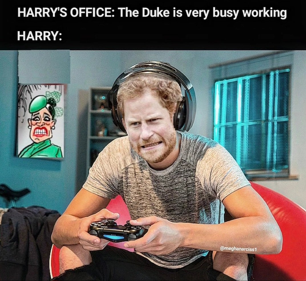 Meghanarciss1's tweet photo. #PrinceHarry #AnotherAddiction #Escapism #videogames https://t.co/6EiLic7Gvi