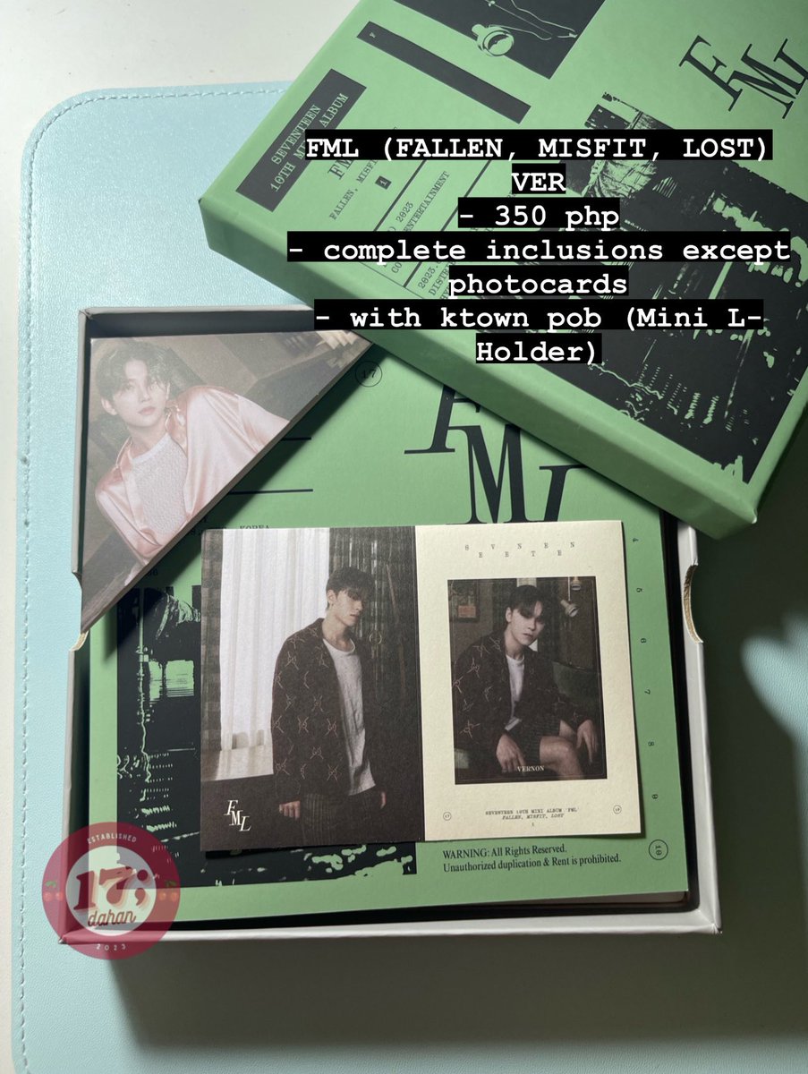 seventindahan's tweet photo. 🍒 #SVTindas — WTS LFB SVT PH

- FML Unsealed Albums with Inclusions
- prices are indicated in the pic
- can choose (1) KTOWN POB mini L-holder
- prices are all in + lsf 
- mop: gcash / bank transfer
- mod: direct j&amp;t 

t. seventeen onhand album the8 seungkwan scoups https://t.co/9Nqb8B615y