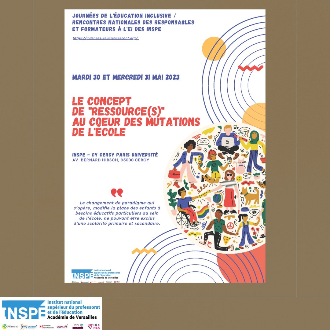 INSPÉ de l'académie de Versailles (@inspeversailles) on Twitter photo "Le concept de « ressource »(s) au coeur des mutations : ces journées nationales EI du réseau des INSPÉ auront lieu les 📌30 et 31 mai sur le site de Cergy Hirsch. Plus d'infos 👉pulse.ly/4liyv860xm
@cy_univ
<a href="/ReseauInspe/">Réseau des INSPÉ</a>
<a href="/bu_cyu/">CY Bibliothèque universitaire</a> "Le concept de « ressource »(s) au coeur des mutations : ces journées nationales EI du réseau des INSPÉ auront lieu les 📌30 et 31 mai sur le site de Cergy Hirsch. Plus d'infos 👉pulse.ly/4liyv860xm
@cy_univ
<a href="/ReseauInspe/">Réseau des INSPÉ</a>
<a href="/bu_cyu/">CY Bibliothèque universitaire</a>