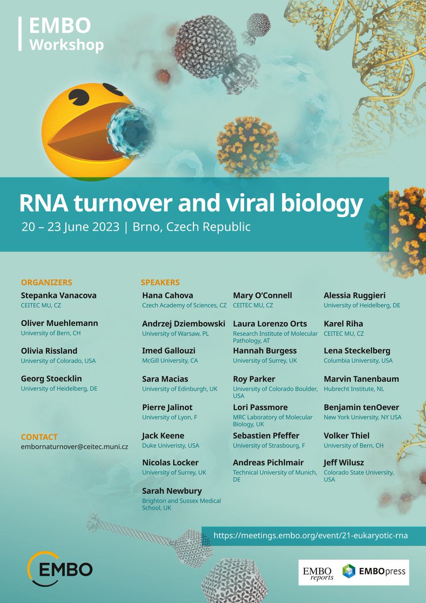 Have you already registered for EMBO Workshop: Eukaryotic RNA turnover and viral biology? Registration closes on 31 May 🗓️
Excellent program, excellent talks!
➡️ meetings.embo.org/event/21-eukar…
#EMBOeukRNA23 #CEITECScience