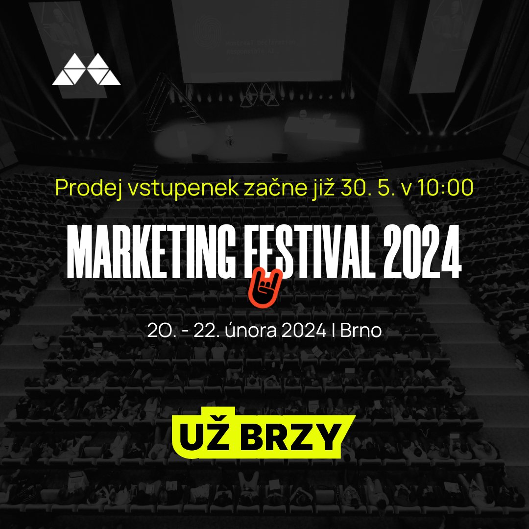 Už zítra přesně v 10 hodin ráno začíná prodej vstupenek na Marketing Festival 2024. marketingfestival.cz