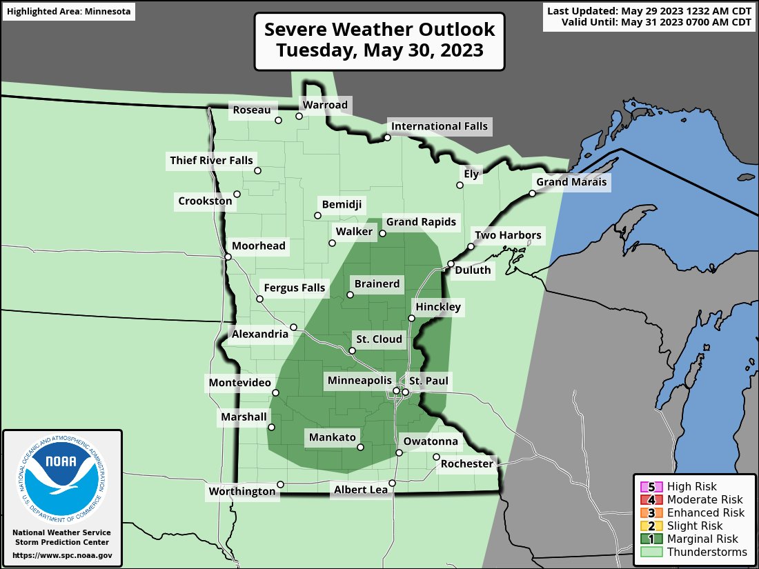 Hail driven severe weather risk Tuesday across parts of Minnesota/Western Wisconsin.

Gross heatwave still the expected weather headline this week.

#MNwx #WIwx #IAwx #RochMN #Rochester #Austin #Minneapolis #EauClaire #Mankato #MasonCity #LaCrosse https://t.co/hobgvm1YZC