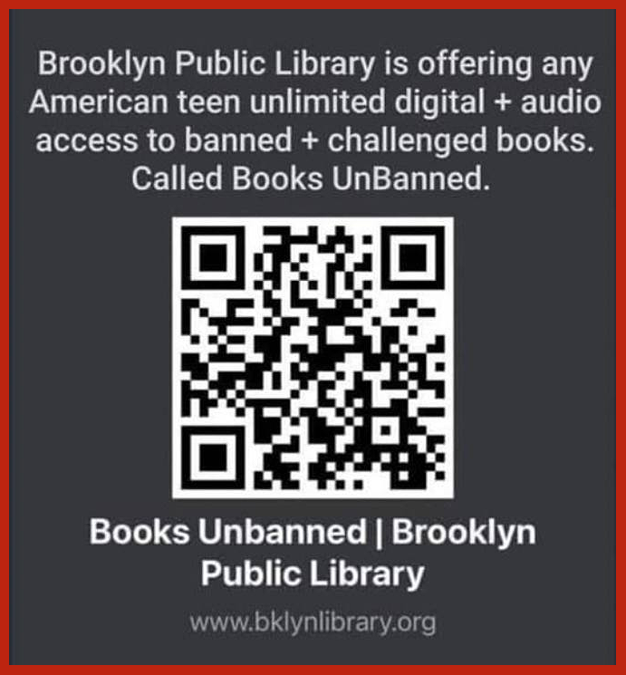 BrendaPriddy's tweet image. #bannedbooks 
#unbannedbook
#BrooklynPublicLibrary