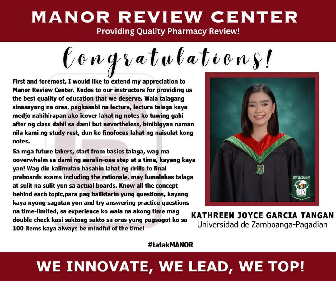 MANOR_Review's tweet photo. Finally, let us hear from our PASSERS who attended their review in Manila, Baguio, Cebu, iloilo, Davao and Pure Online in the April 2023 Pharmacists Licensure Exam, as they share their journey and experiences on the #roadtoRPh. 
#tatakMANOR
#20yearsofEXCELLENCE https://t.co/dcKBwK4bts