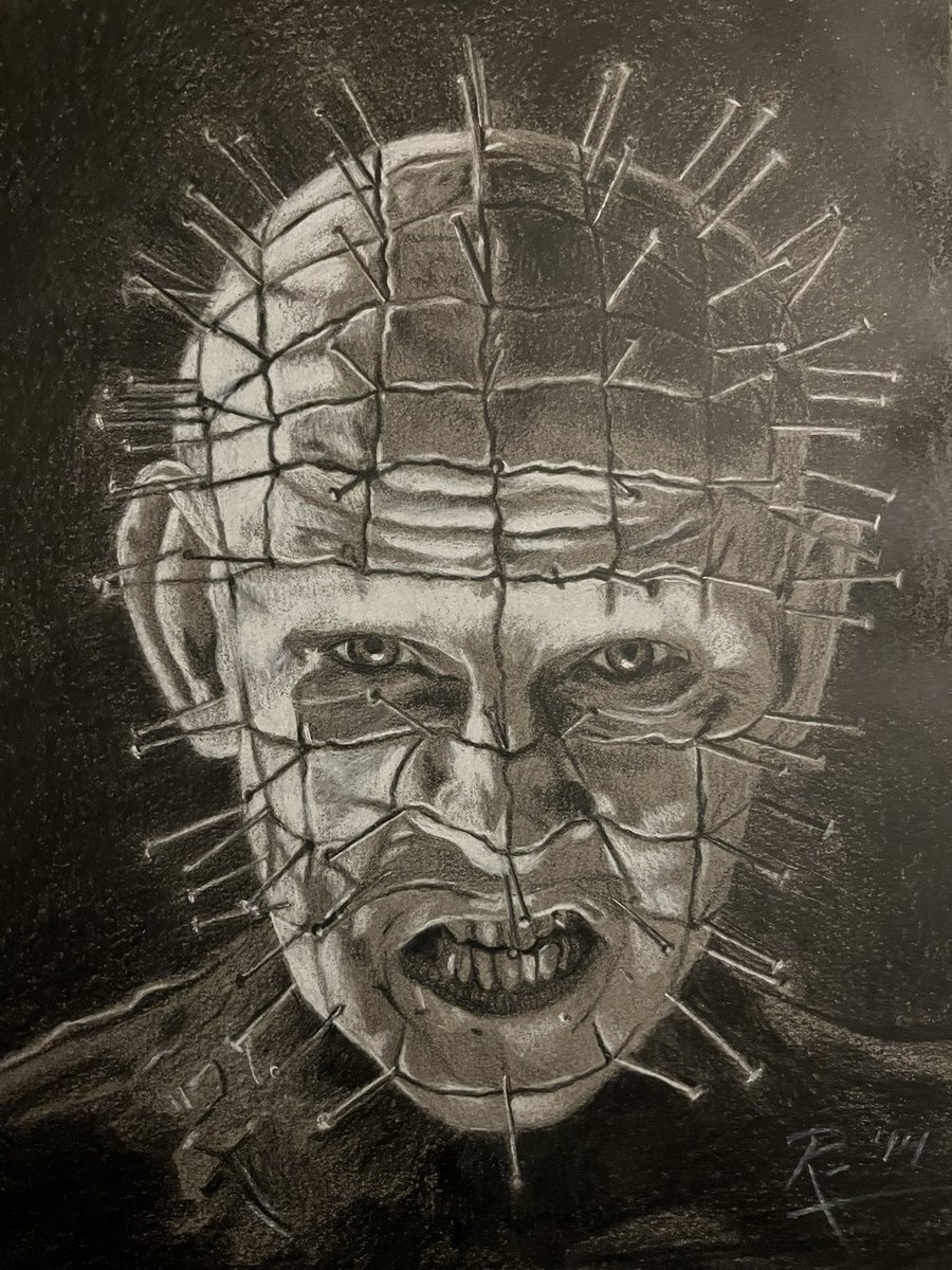 Sundays are for Hellraisin’ Pinhead drawing from 2014. 9x12 Colored pencil on Canson paper. #art #ArtistOnTwitter #blackandwhite #clivebarker #darkart #darkartist #horror #HorrorArt #coloredpencil #illustration #illustrator #hellraiser #pinhead #dougbradley #fineart #portrait