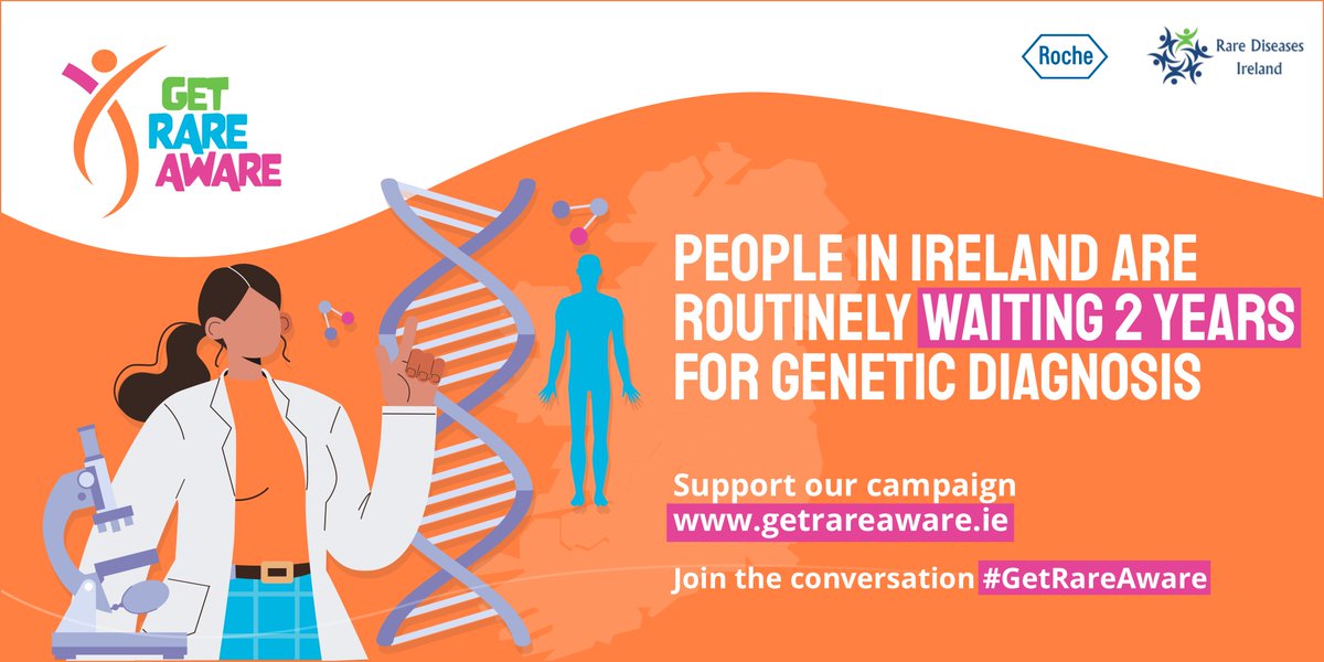 At 12 noon today Lyndsey <a href="/raisingrareness/">raising_rareness (Lyndsey Walsh)</a> will share story of journey to get a diagnosis for her daughter. Please join us to learn about challenges facing people living with a rare disease to get a diagnosis and importance of genetic services. 
Register at eventbrite.ie/e/get-rare-awa…