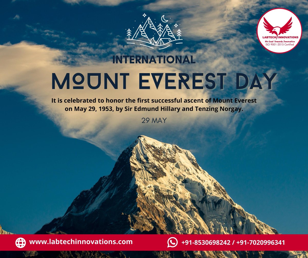 International Mount Everest Day! #mounteverest #EverestPride #topoftheworld #mountainmajesty #everestchallenge #adventureawaits #mountains #EdmundHillary #tenzingnorgay #mountaineeringlife #climbingcommunity #climbinggoals #adventureseekers #Everest #nepaltrekking #iceclimbing