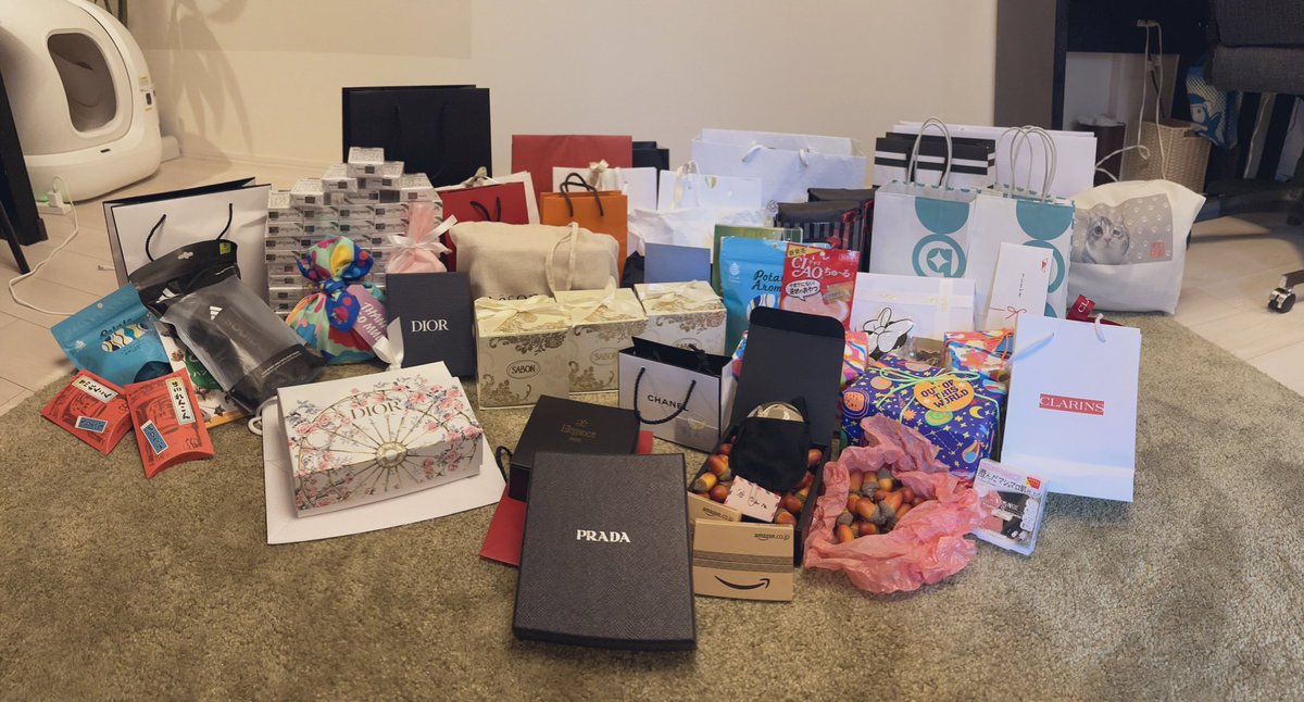 プレゼント開封の儀 どんぐり、レガースなど ハイセンスなプレゼント