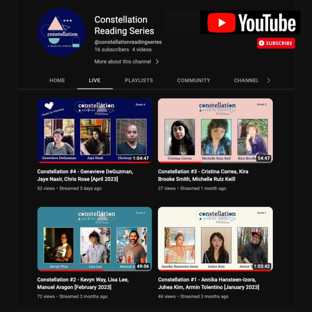 constellationRS's tweet photo. If you want to watch a live stream of an event or you missed a reading, we have a YouTube channel! Link in bio! https://t.co/K0fpQAO1dW