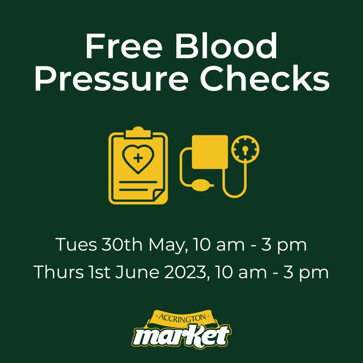 🩸Join us tomorrow 10am and 3pm for blood pressure checks with <a href="/ASFCcommunity/">Accrington Stanley Community Trust</a> and <a href="/springnorthHQ/">Spring North</a>  as part of the 'Ease the Pressure' project

⏰ No need to book an appointment, just turn up! 

Whilst you're here, why not check out our other amazing stalls and cafes? #shoplocal