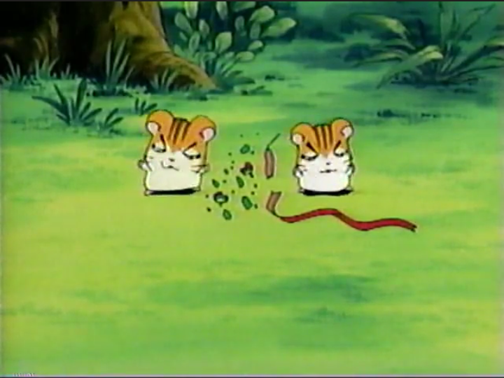 #Hamtaro episode 51

Stan took Sandy's ribbon, then ripped it in a fight. So Sandy destroyed Stan's maracas

This ep is called 'Stan and Sandy Make Up', so it's just a matter of how