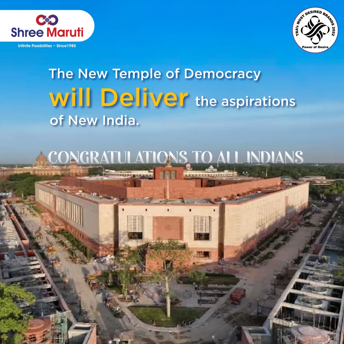 ShreeMaruti_Ind's tweet photo. The New Temple of Democracy Will Deliver the aspirations of New India. Congratulations to All Indians! #MyParliamentMyPride
#logistics #logisticscompany #logisticsservices #startupindia #IndianParcelDelivery #IndianCourier #CourierDeliveryservice https://t.co/DzZS2VkP6W