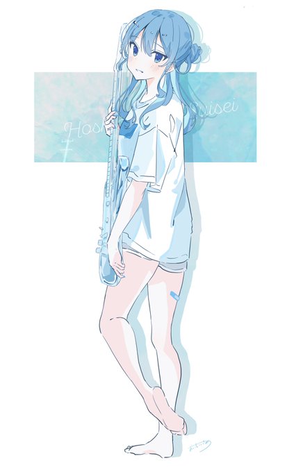 「bare legs blue hair」 illustration images(Latest)
