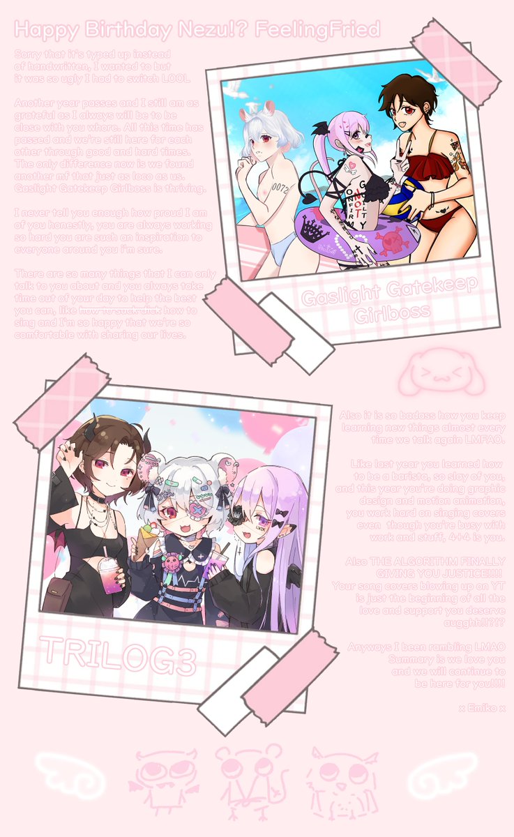 emiko_LXIX's tweet photo. ⸜(。˃ ᵕ ˂ )⸝♡ Happy Birthday Bro @nezuminvt
We know you're busy,
But you better spoil yourself on your big day
‧˚₊꒷꒦︶︶︶︶︶꒷꒦︶︶︶︶︶꒦꒷‧₊˚⊹
💉 #nezuminART
🏩 #TRILOG3
💌 #EmikoDraws https://t.co/quoWienUOU