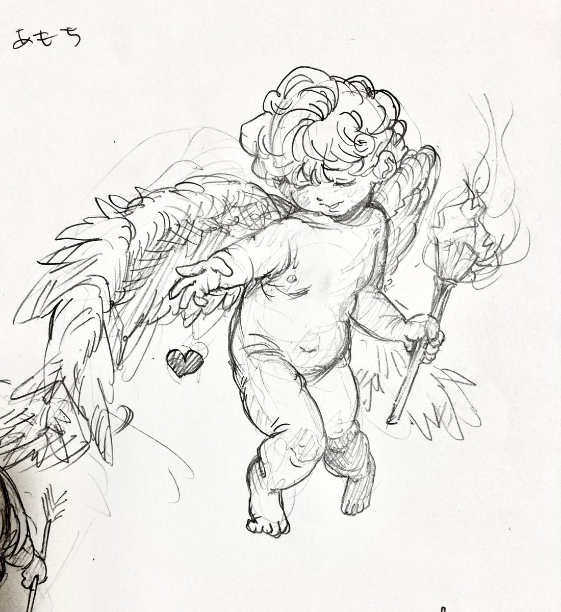 最近はアモルを描くのにハマってます  サボってるのとか矢を折ってるのとか好き