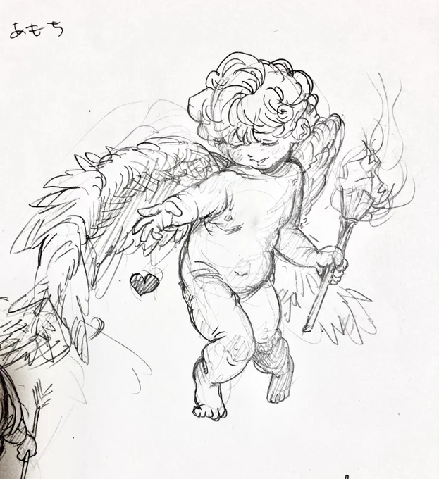 最近はアモルを描くのにハマってます  サボってるのとか矢を折ってるのとか好き