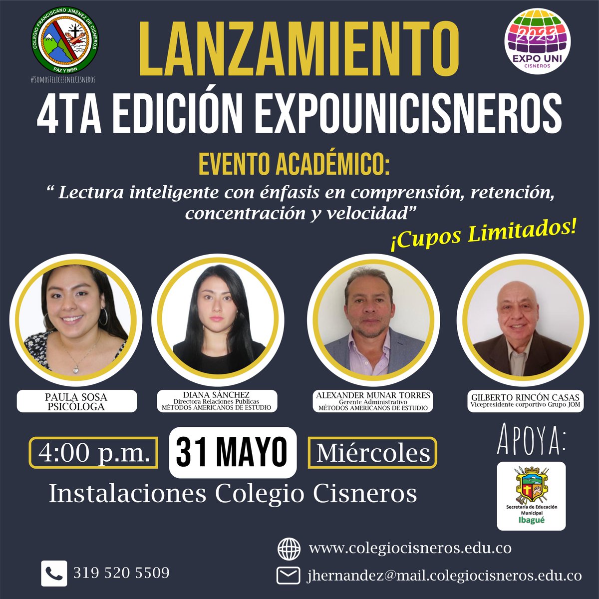 col_cisneros's tweet photo. 📷📷 Nos preparamos para la 4ta Edición de la Feria Expounicisneros 2023. ¡Los esperamos!

#somosfelicesenelcisneros #Ibagué #eventoacadémico #expounicisneros #educación https://t.co/AWfw5iZTv1