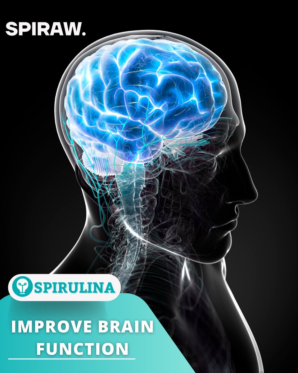 #Spirulina enhances brain function with #antioxidants, anti-inflammatory effects, and neuroprotection.

An intriguing candidate for brain health! Give it a Try. 🌿💡🧠 

#SpirulinaBenefits #BrainFunction #Spiraw